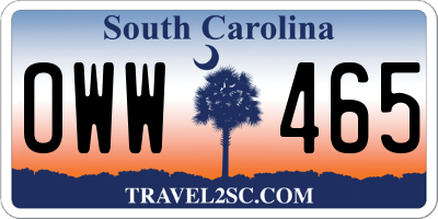 SC license plate OWW465