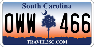 SC license plate OWW466