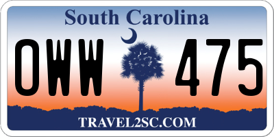 SC license plate OWW475