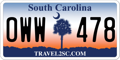 SC license plate OWW478
