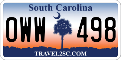 SC license plate OWW498