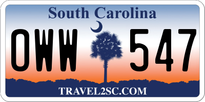 SC license plate OWW547