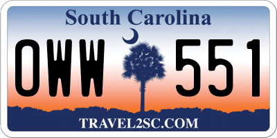 SC license plate OWW551