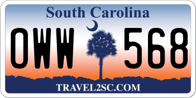 SC license plate OWW568