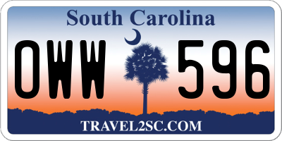 SC license plate OWW596
