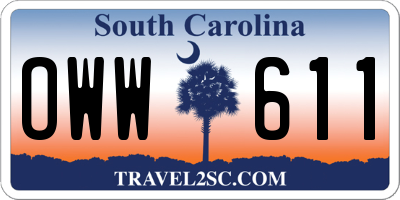 SC license plate OWW611