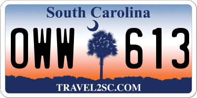 SC license plate OWW613