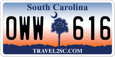 SC license plate OWW616