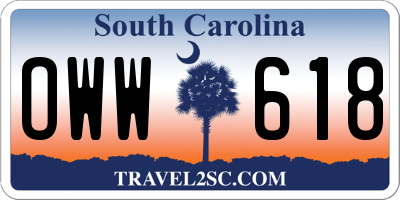 SC license plate OWW618