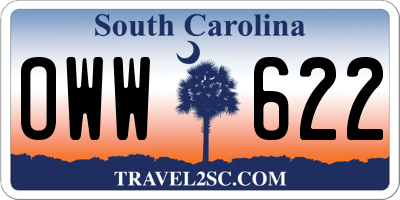 SC license plate OWW622