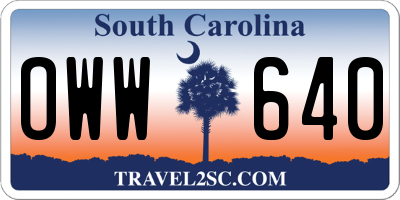 SC license plate OWW640