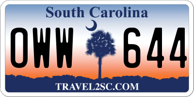 SC license plate OWW644