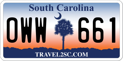 SC license plate OWW661