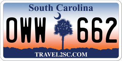 SC license plate OWW662
