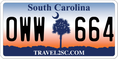 SC license plate OWW664