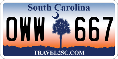 SC license plate OWW667