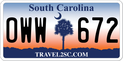 SC license plate OWW672