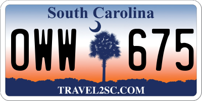 SC license plate OWW675