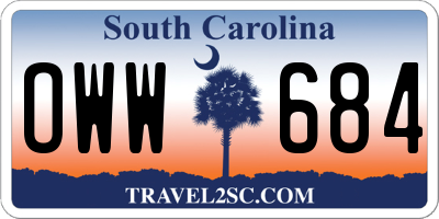 SC license plate OWW684