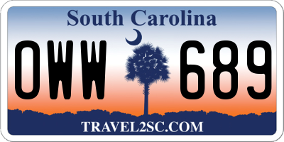 SC license plate OWW689