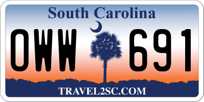 SC license plate OWW691