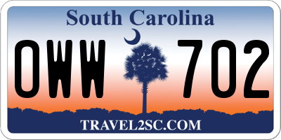 SC license plate OWW702