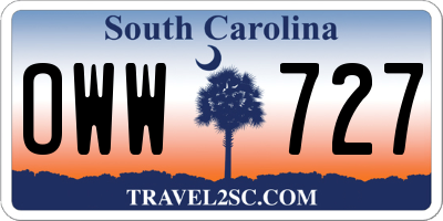 SC license plate OWW727