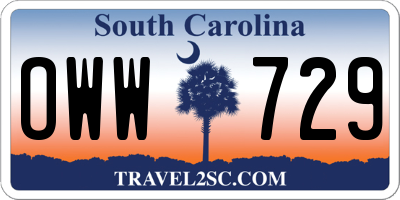 SC license plate OWW729
