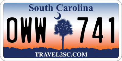 SC license plate OWW741