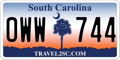 SC license plate OWW744