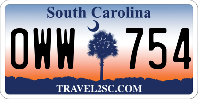 SC license plate OWW754