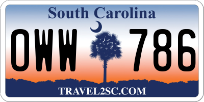 SC license plate OWW786