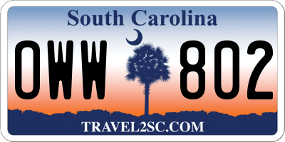 SC license plate OWW802