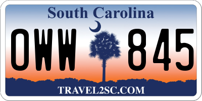 SC license plate OWW845