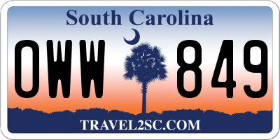 SC license plate OWW849
