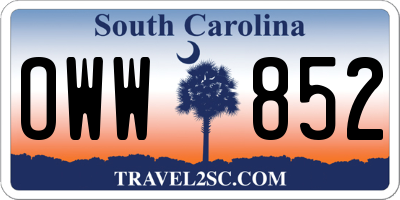 SC license plate OWW852