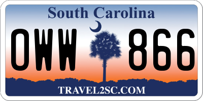 SC license plate OWW866