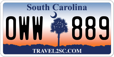 SC license plate OWW889