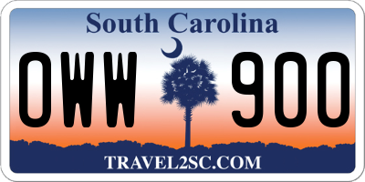 SC license plate OWW900