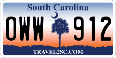SC license plate OWW912