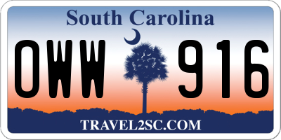 SC license plate OWW916