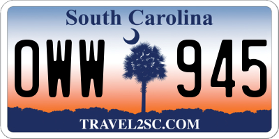 SC license plate OWW945