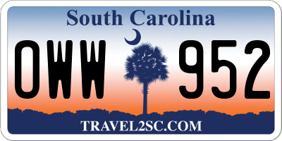 SC license plate OWW952