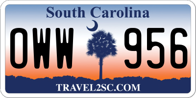 SC license plate OWW956