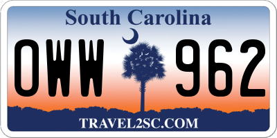SC license plate OWW962