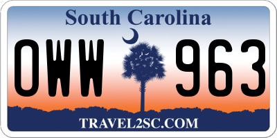SC license plate OWW963