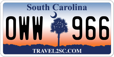 SC license plate OWW966