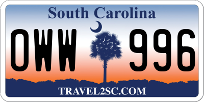SC license plate OWW996