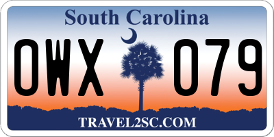 SC license plate OWX079