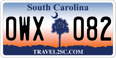 SC license plate OWX082
